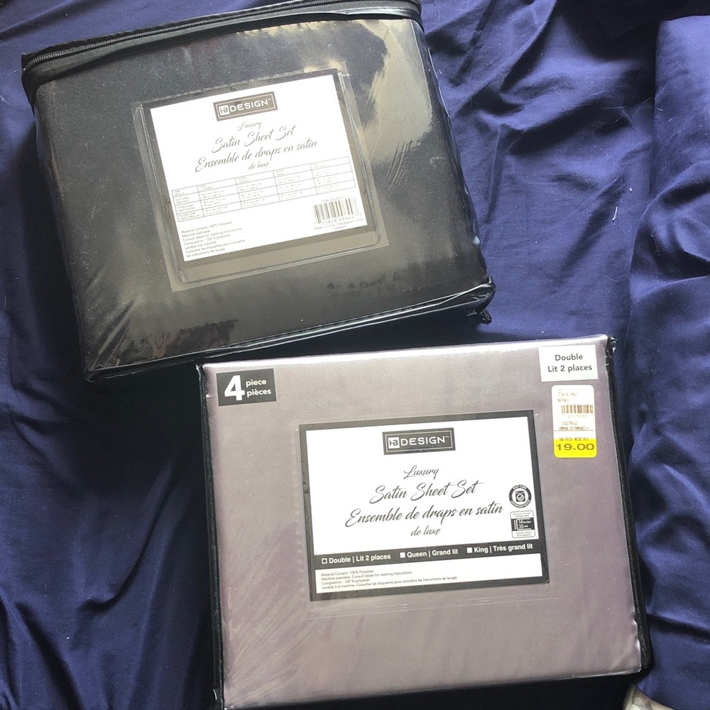 Luxury Satin Double Full Sheet Set Pair